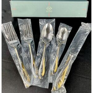 Lenox Debut Gold Stainless Flatware 5 Piece Place Setting 9823092 New